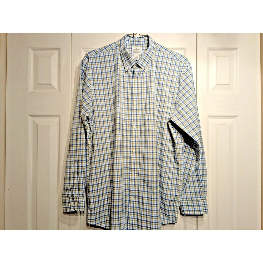 VTG. LL Bean Mens Sz: L Traditional Fit Button Down Shirt Plaid Cotton Pristine! - Picture 4 of 16